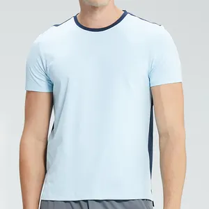 Camisetas de poliéster 100% SPF 50 + Camiseta de entrenamiento de manga corta antibacteriana para hombre Camiseta de gimnasio en blanco personalizada