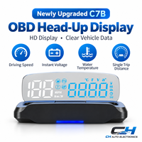 HUD OBD2 large format 18:9, imagerie flottante 3D avec lumière ambiante RVB, 6 alarmes et luminosité automatique à 10 niveaux pour toutes les voitures OBDII