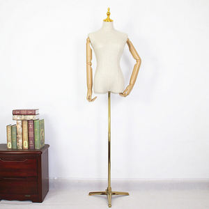 Maniquí de Mujer de Medio Cuerpo, Torso Realista <span class=keywords><strong>con</strong></span> <span class=keywords><strong>Brazos</strong></span> <span class=keywords><strong>Articulados</strong></span> de Madera, Forma de Vestir - Product Image 6