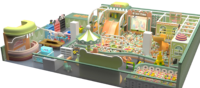 Aire de jeux pour enfants personnalisée à grande capacité, piscine à balles, équipement de jeu souple, jeux de rôle, thème forêt verte fraîche, intérieur