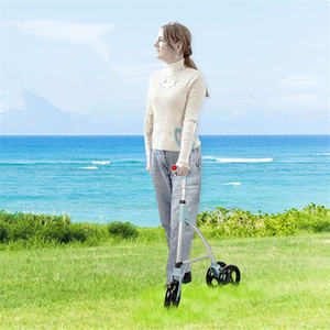 MSMT Forearm Crutches with 3 Wheels for Adults, Lightweight Folding Rolling <strong>Walker</strong> for Seniors Handicap Elderly, Arm Crutches - Product Image 1