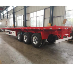 Venta caliente 40Ft 3 Axle 4Axle Steel Flatbed Truck Trailer 12r22.5 Tire 3 Axle 4Axle Flat Bed Semi Trailer para la venta - Product Image 4