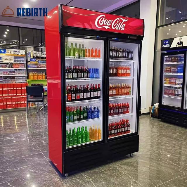 Single-Temperature Commercial Vertical Beverage Cooler Three Doors Supermarket Display Refrigerator