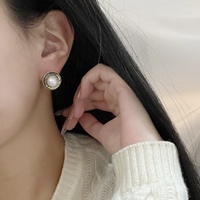 Boucles d'oreilles en argent S925 incrustées de coquille d'ormeau naturelle, perles d'eau douce Edison rondes de 10-11mm, bijoux élégants pour femmes