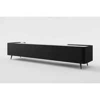 Meuble TV moderne sur mesure avec tiroirs, design plat blanc et noir avec comptoir en quartz, table de divertissement, console multimédia