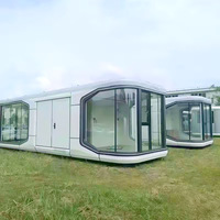 Maison mobile préfabriquée en panneaux sandwich à structure en acier moderne avec salle d'activités panoramique intelligente, écologique et durable