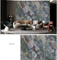 Dalle de pierre frittée de luxe pour salon et salle de bain, designs d'unités murales TV en marbre artificiel, panneau mural en pierre frittée