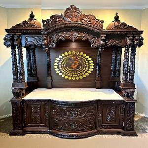 Fusion Temple for Home In Teak Wood Designer South Indian Wooden <b>Mandir</b> for Home At Wholesale Price Manufacturer Customized USA - Product Image 1