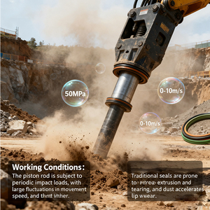 Super Hoge Druk Hydraulische Breker Hamer Afdichting Kit, Zuigerstang Step Afdichting, Extreme Slagvastheid Voor Rock Sloop - Product Image 2