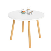 Ensemble de table à manger ronde en bois, table de cuisine moderne avec 4 chaises rembourrées pour salle à manger, petit espace, appartement