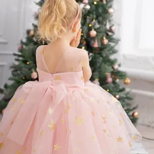Летнее элегантное платье-пачка для маленьких девочек, Радужное Тюлевое платье-пачка с бантом для вечеринки, свадьбы, дня рождения