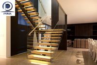 Escalier contemporain de luxe, tendance, durable, populaire, sur mesure, vente en gros, minimalisme, élégant
