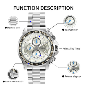 Envío Directo HALEI Nuevo Reloj de Cuarzo Dorado Original para Hombre, Esfera Analógica, Caja Redonda de 45 mm, Correa de Acero Inoxidable, Movimiento Japonés - Product Image 3