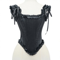 Corset Bustier en Satin pour Femme, à Lacets, avec Baleines, Effet Push-up, pour Tenue de Scène et Gaine Amincissante
