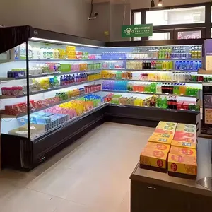 Вертикальный холодильник с открытым холодным дисплеем на заказ