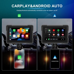 Podofo 5 ''xe máy xách tay Carplay màn hình & Android tự động ống kính kép DVR Màn hình IP67 không thấm nước + phía trước/phía sau máy ảnh - Product Image 2