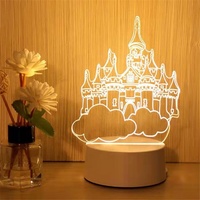 Base en plastique moderne avec image personnalisable Veilleuse LED visuelle 3D romantique cadre acrylique avec lumière