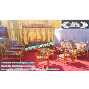Conjunto de Muebles de Boda de Diseño Antiguo, Conjunto de Sofás Sankedha para Bodas Indias, Muebles Antiguos para Escenario de Mehandi, Precio de Fábrica en EE. UU. - Product Image 1