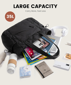 Sac fourre-tout matelassé pour femme avec compartiment pour ordinateur portable, sac à main de travail rembourré - Product Image 4