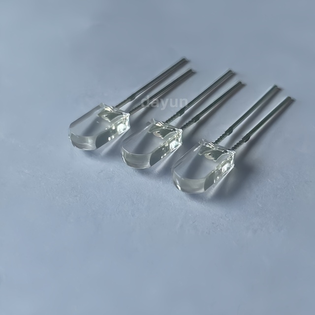High Brightness 5MM Round Transparent LED Lamp with Short Leg 590nm 6500k Red Blue Green Amber Diode Chip Dip