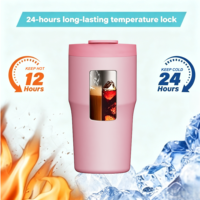 Gobelet isotherme de luxe moderne en acier inoxydable à double paroi de 20 oz, avec couvercle rabattable détachable, personnalisable, dégradé, OEM/ODM