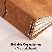 Couverture de carnet de voyage en cuir véritable A5 - Organiseur de journal rechargeable avec porte-stylo