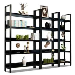 Modern Clear Leaning Wall Bookshelf Acrylic Bookcase Large Standing Decor Display Unit for Open Shelving