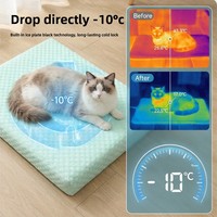 Tapis rafraîchissant en soie glacée pour animaux de compagnie, amovible, lavable, respirant, à motif de points, pour chats et chiens, toutes saisons