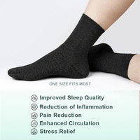 Chaussettes de mise à la terre en fibre d'argent conductrice, antistatiques, écologiques, noires unies, tricotées, respirantes, toutes saisons pour adultes
