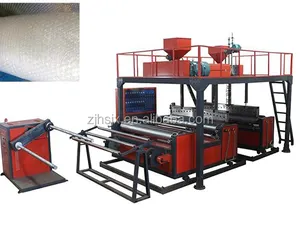 HSQPF-1600 Double screw high output capacity 3 layers air bubble film roll and bag making machine