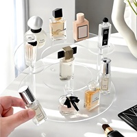 Présentoir circulaire en acrylique à 3 niveaux sur mesure avec bords polis pour organisateur de Funko Pop et de parfums – Support en acrylique transparent