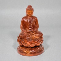 Estatua de Buda Shakyamuni de Madera de Palisandro Natural Hecha a Mano en Da Nang, Vietnam, Escultura de Buda Sentado, Decoración para Altar y Meditación en el Hogar