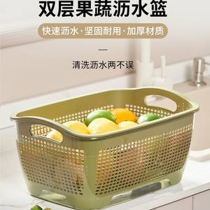 ตะกร้าพลาสติกอเนกประสงค์ขนาดใหญ่สำหรับล้างผักผลไม้ในอ่างล้างจาน ใช้สำหรับล้างข้าว ใช้ในบ้าน - Product Image 2