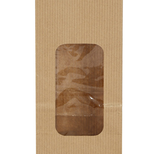 Windowed kraft paper food bag made of high quality kraft paper with die cut <b>window</b> heat sealed edge and serrated top design - Product Image 6