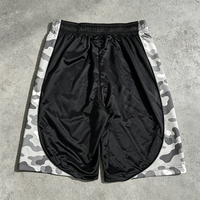 YYSY Short en nylon pour homme, coupe large, style rétro, sport et streetwear, avec blocs de couleur personnalisés et cordon de serrage élastique