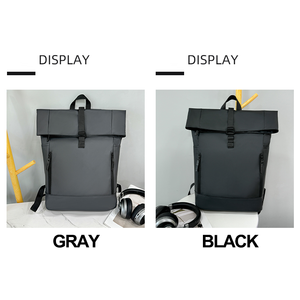 Hot Selling Unisex Polyester <strong>Backpack</strong> Letter Pattern Design <strong>Roll</strong> Top with Big Capacity Waterproof Casual Zipper Closure - Product Image 3