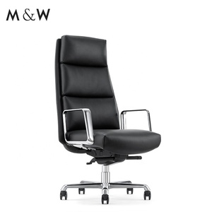M & W Moderne Designer Arm Executive Lederen Hoge Rugleuning Draaibare Ergonomische Bureaustoel - Product Image 4