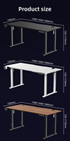 Bureau de jeu PC en métal noir de qualité supérieure, réglable en hauteur, à double moteur, avec éclairage d'ambiance, pour la maison (vente en gros)