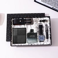 Coffret Cadeau Luxe Homme pour la Fête des Pères : Montre, Ceinture, Portefeuille, Porte-clés, Bracelet, Stylo – Ensemble Souvenir 6-en-1 avec Boîte Cadeau