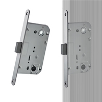 BBDHOME Porte de salle de bain WC moderne 9650 Nickel satiné Corps de serrure magnétique silencieux
