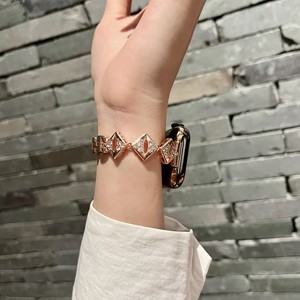 Di lusso in acciaio inox regolabile triangolo quadrato braccialetto di diamanti gioielli orologio di ricambio per <span class=keywords><strong>Apple</strong></span> <span class=keywords><strong>wach</strong></span> serie - Product Image 5