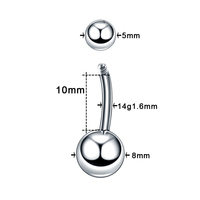 20 pièces Piercings en acier 14G pour nombril et oreilles, avec barre de 10mm et zircon cubique, bijoux de piercing corporel pour femmes