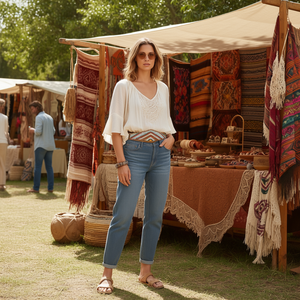 Cintura in Tessuto Angelina Deparis 75x10.5cm con Design Ricamato, Accessorio per la Vita - Product Image 3