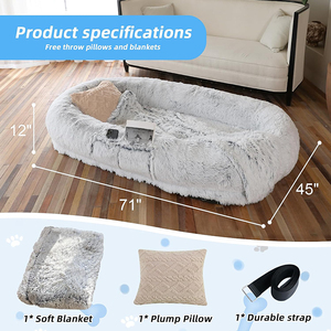 Groothandel 65/75 Inches Groot Hondenbed Orthopedisch Schuim Menselijke Hondenbed