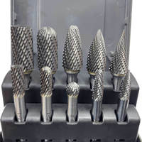 RTS Lot de 10 fraises rotatives en carbure de tungstène à tige de 1/4 po, coupe diamantée, pour outils rotatifs Dremel, sculpture sur métal et bois, OEM, garantie 3 ans