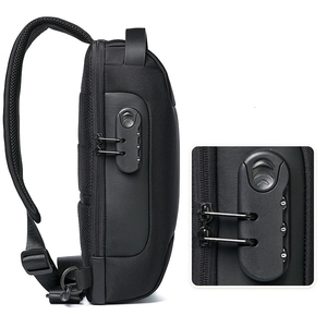 New Fashion <span class=keywords><strong>Anti</strong></span> <span class=keywords><strong>Theft</strong></span> Men Sling <span class=keywords><strong>Bag</strong></span> Ombro Crossbody Mochila para homem Saco Peito Impermeável com Carregamento USB - Product Image 6