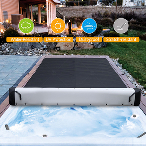 TSPK Nouvelle Arrivée Housse de Spa de Nage Professionnelle Gris Foncé 2770x2280mm <span class=keywords><strong>Enroulable</strong></span> pour Piscines Extérieures - Product Image 1