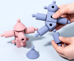 Silicone unico massaggiagengive, 3D giocattolo di assemblaggio geometrico per i bambini, bambini piccoli educativi gioco di picchettamento - Product Image 3