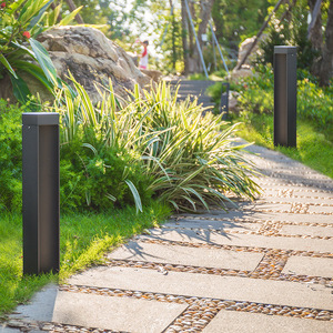 Luminaire LED gris/noir 5W COB, colonne carrée, éclairage extérieur, lampadaire de jardin LED - Product Image 1