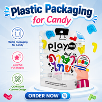 Sachet Doypack Personnalisé de Forme Spéciale pour Bonbons Gélifiés - Emballage Alimentaire Imprimé en Couleur avec Fenêtre Transparente